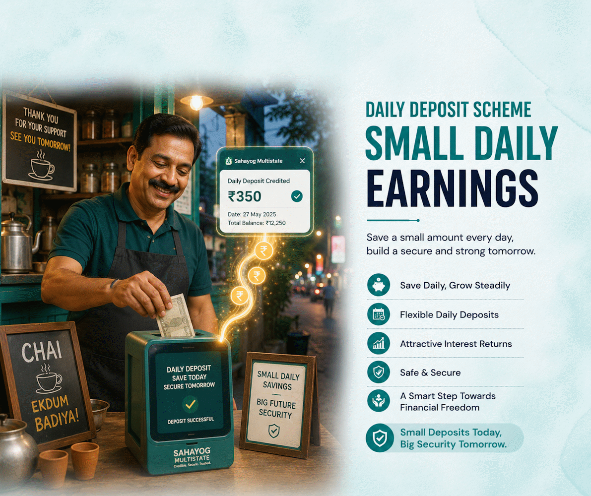 Illustration highlighting daily deposit scheme benefits